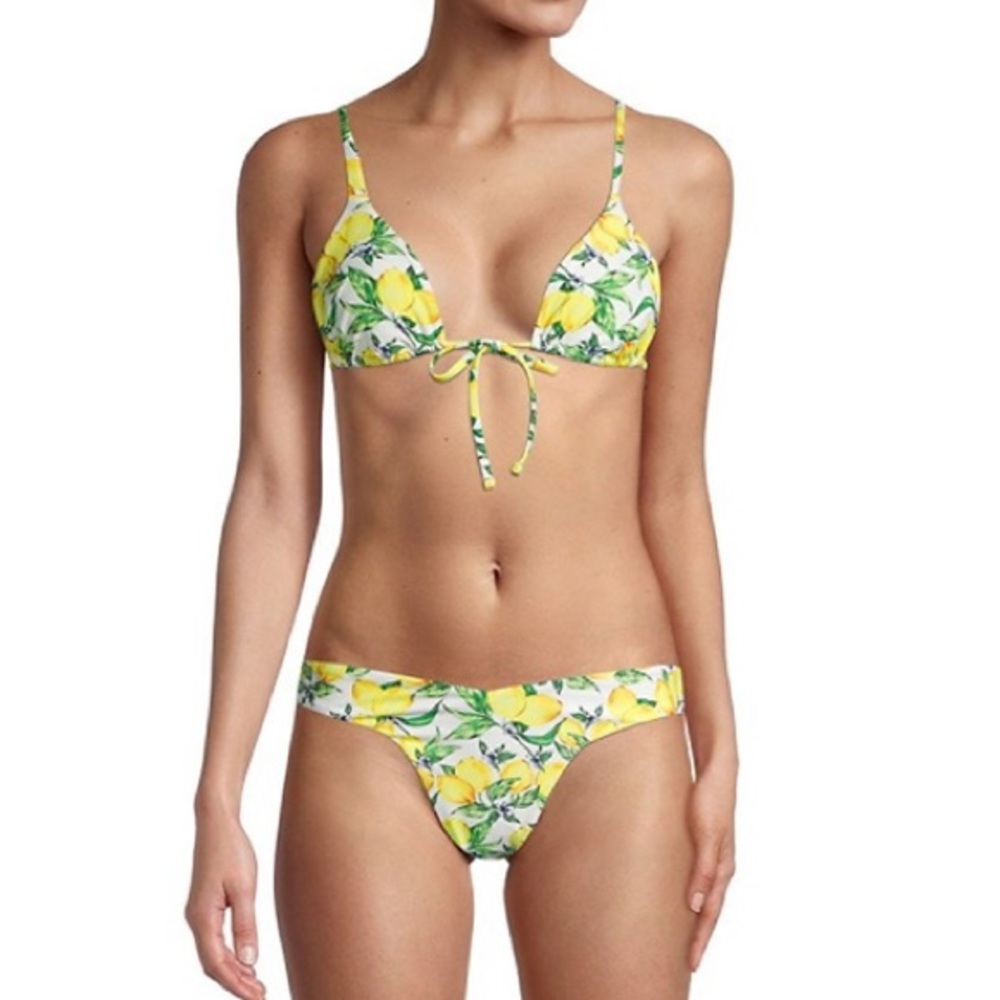 NWT WeWoreWhat Lemon-print bikini